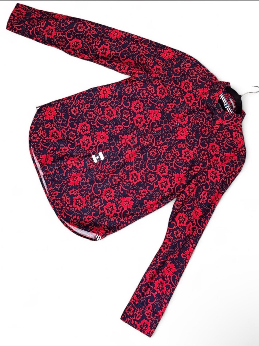 Denim & Flower Red and Navy Floral Button-Up Shirt